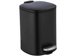 Kosmetikeimer WENKO Alassio, schwarz, B:24,5cm H:20,5cm T:27cm, Stahl, Mülleimer, Kosmetikeimer, 5 Liter, (BxTxH: 24,5x27x20,5 cm