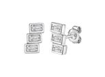 Paar Ohrstecker Vivance "925-Sterling Silber Rhodiniert Zirkonia", Weiß (Weiß, Weiß), Ohrringe, Damen, One-Size, Silber 925 (Sterlingsilber)