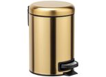 Kosmetikeimer WENKO Leman, gold (goldfarben), B:17cm H:25cm T:22,5cm, Edelstahl, Mülleimer, Kosmetikeimer