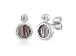 Paar Ohrstecker Vivance "925 Silber Rhodiniert Abalone Zirkonia", Weiß (Weiß, Bunt), Ohrringe, Damen, One-Size, Silber 925 (Sterlingsilber)