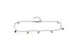 Armband Zeeme "Silber 925 Rhodiniert Mit Bunten Kristallen 16+3Cm Lang", Weiß (Weiß, Bunt), ArmbäNder, Damen, 16+3Cm, Silber 925 (Sterlingsilber), GläNzend, Armband
