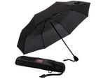 Taschenregenschirm EUROSCHIRM light trek, schwarz, Bezug: 100% Polyester, uni, Regenschirme Taschenschirm, kompakte Größe, mit integriertem Kompass im Griff