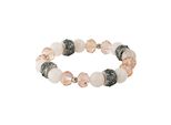 Armband Steuer "Metall 17Cm Rosenquarz Glaskristall", Rosa (Rosé), ArmbäNder, Damen, 17,0Cm, Metall, GläNzend, Armband