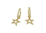 Paar Creolen Firetti "Schmuck Geschenk Silber 925 Ohrschmuck Sterne", Gold (Gelbgoldfarben), Ohrringe, Damen, Silber 925 (Sterlingsilber)