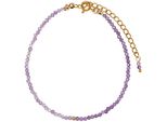 Armband Firetti "Schmuck Geschenk Messing Armschmuck Armkette Edelstein", Lila (Gelbgoldfarben, Lila, Kristallweiß, Lila, Kristallweiß), ArmbäNder, Damen, 21Cm, Messing, Armband, Made In Germany - Mit Amethyst, Bergkristall
