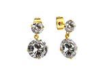 Paar Ohrstecker Firetti "Schmuck Geschenk Ohrschmuck Glitzernd", Gold (Gelbgoldfarben, Kristallweiß, Kristallweiß), Ohrringe, Damen, Edelstahl, Mit Zirkonia (Synth.)