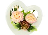 Kunstblume I.Ge.A. "Rosenarrangement", Rosa (Hellrosa), B:22Cm H:20Cm L:20Cm, Kunstpflanzen, In Keramikvase