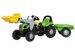 Tretfahrzeug ROLLY TOYS Deutz 5115 G, grün, Tretfahrzeuge, KinderB:47cm H:55cm T:161cm, Kunststoff, Traktor mit Trailer und Lader, B:47cm H:55cm T:161cm