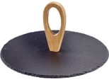 Servierplatte Westmark "Tapas + Friends", Grau (Anthrazit), B:30Cm H:2,4Cm L:30Cm, Bambus, Schiefer, Servierplatten, Servierplatte, Ø 30 Cm