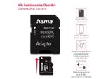 HAMA Speicherkarte microSD Karte, Memory Fast, + Adapter/Mobile, Class 10 UHS-I 80MB/s, schwarz, 256 GB, Speicherkarten