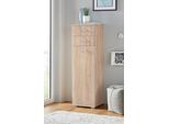 Kombikommode Priess, Braun (Struktureichefarben Hell), B:41Cm H:135Cm T:38Cm, Holzwerkstoff, Sideboards, Kombikommode