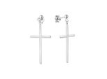 Paar OhrhäNger Zeeme "Silber 925 Rhodiniert Mit Kreuz-Motiv 35Mm Lang", Weiß, Ohrringe, Damen, One-Size, Silber 925 (Sterlingsilber)