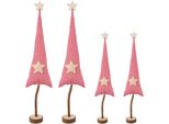 Dekobaum Creativ Deco "Weihnachtsdeko Rot", Rot, B:13Cm H:40Cm, Polyester, Dekofiguren, Aus Stoff In 2 GrößEn: 30X9 Cm, 40X13 Cm