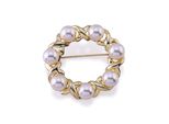 Brosche Firetti "Schmuck Geschenk Ansteckschmuck Perlenbrosche", Gelb (Gelbgoldfarben, Champagner), Broschen, Damen, Metall, Brosche, Mit Glasperle