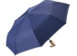 Taschenregenschirm EUROSCHIRM Taschenschirm 32P7-PET, blau (marine), Bezug: 100% Polyester, uni, Regenschirme, Taschenregenschirm 32P7-PET, marineblau, Automatik, Buche Holzgriff