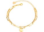 Armband Firetti "Schmuck Geschenk Edelstahl Armschmuck Ankerkettengliederung PläTtchen", Gold (Gelbgoldfarben), ArmbäNder, Damen, 22,5Cm, Edelstahl, Armband