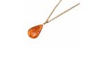 Kette Mit AnhäNger Firetti "Schmuck Geschenk Tropfen", Braun (Gelbgoldfarben, Braun), Halsketten, Damen, Edelstahl, L: 55 B: 2Mm, Made In Germany - Mit Bernstein, B:2Mm