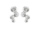Paar Ohrstecker Jobo, Silber (Silber 925, Weiß), Ohrringe, Damen, Silber 925 (Sterlingsilber), 925 Silber Mit 8 Zirkonia