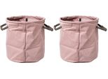 Dekovase CREATIV HOME Brocade Samt, rosa, H:26cm Ø:24,5cm, Polyester, Vasen