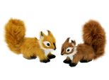 Dekofigur I.Ge.A. "Tierfigur Mini EichhöRnchen 2Er Set", Braun, B:10Cm H:6Cm, Polyester, Dekofiguren, Kunstfell Statue Ornamente Pelz PlüSchtier Wald-Pelztier Waldtier