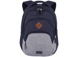 Laptoprucksack TRAVELITE BASICS Melange, Gr. B/H/T: 31cm x 45cm x 16cm, blau (marine), Polyester, Basic, Rucksäcke, Freizeitrucksack Arbeitsrucksack Schulrucksack Reiserucksack
