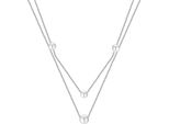 Kette Mit AnhäNger Firetti "Schmuck Geschenk Edelstahl Halsschmuck Halskette Layer Doppelreihig", Silber (Edelstahlfarben, Weiß), Halsketten, Damen, Edelstahl Perlen, L: 44,5, Edelstahl, Perlen, Mit Perle (Synth.)
