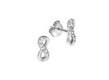 Paar Ohrstecker Vivance "925/- Sterling Silber Rhodiniert Infinity Zirkonia", Weiß (Weiß, Weiß), Ohrringe, Damen, One-Size, Silber 925 (Sterlingsilber)