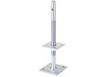 PfostenträGer Alberts, Silber (Silberfarben), B:10Cm, Stahl, Bodenanker, HöHenverstellbar 100-230 Mm, 80X80 Mm