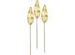 Kunstpflanze I.Ge.A. "Strelitzienblatt", Gold (Goldfarben), B:12Cm H:92Cm L:2Cm, Obermaterial: 50% Kunststoff, 50% Polyester, Kunstpflanzen, Kunstpflanze, Kunstzweig, 3Er Set