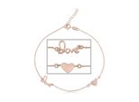FußKette Firetti "Schmuck Geschenk Silber 925 KöRperschmuck Herz+Liebe Ankerkette", Rosa (Silber, 925, RoséGoldfarben), FußKetten, Damen, Silber 925 (Sterlingsilber)