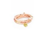 Armketten Set Lascana, Damen, Gr. Glas Stein, Rosa, Glas, Stein, Bunt, GläNzend, ArmbäNder Armband Perlenarmband, Elastisches Armband Mit AnhäNger, Armband Set