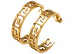 Paar Creolen Firetti "Schmuck Geschenk Edelstahl Ohrschmuck Ohrringe MäAnder", Gold (Gelbgoldfarben), Ohrringe, Damen, 27Mm, Edelstahl, Made In Germany