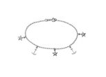 Armband Vivance "925 Silber Rhodiniert Anker Seestern", Weiß, ArmbäNder, Damen, 19Cm, Silber 925 (Sterlingsilber), GläNzend, Armband