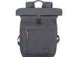 Freizeitrucksack TRAVELITE BASICS Rollup Rucksack, Gr. B/H/T: 37cm x 60cm x 16cm, grau (anthrazit), Polyester, klassisch, Rucksäcke, Arbeitsrucksack Sportrucksack Reiserucksack Schulrucksack