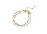FußKette Firetti "Schmuck Geschenk KöRperschmuck", Gold (Gelbgoldfarben, Weiß, Weiß), FußKetten, Damen, Edelstahl, Mit TüRkis, Achat Oder Dumortierit