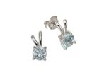 Paar Ohrstecker Zeeme "Silber 925 Rhodiniert Mit 2X Blautopas (Beh.) 6Mm", Weiß (Weiß, Blau), Ohrringe, Damen, One-Size, Silber 925 (Sterlingsilber)