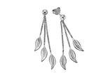 Paar OhrhäNger Zeeme "Silber 925 Rhodiniert 41Mm Lang Mit Blatt-Motiv", Weiß, Ohrringe, Damen, One-Size, Silber 925 (Sterlingsilber)