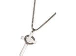 Kette Mit AnhäNger Firetti "Schmuck Geschenk Edelstahl Halsschmuck Halskette Kreuz", Silber (Silberfarben, Grau), Halsketten, Damen, Edelstahl, L: 60 B: 3Mm, Made In Germany, B:3Mm