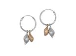 Paar Creolen Zeeme "925/- Sterling Silber Rhodiniert Rosevergoldet", Weiß, Ohrringe, Damen, One-Size, Silber 925 (Sterlingsilber)