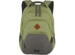 Laptoprucksack TRAVELITE BASICS Melange, Gr. B/H/T: 31cm x 45cm x 16cm, grün (grau, grün), Polyester, Basic, Rucksäcke, Freizeitrucksack Arbeitsrucksack Schulrucksack Reiserucksack