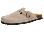 Hausschuh LICO Clog Pedro, Gr. 46, grau, Leder, Schuhe