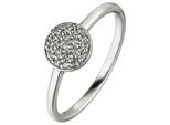 Fingerring Jobo Gr. 54, Silber (Silber 925), Fingerringe, Damen, 54, Silber 925 (Sterlingsilber), Fingerring, 925 Silber Mit 19 Zirkonia