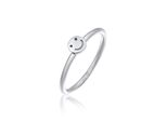 Fingerring ELLI Smiling Pinky Ring 925 Silber Gr. 50, silber, Fingerringe, Damen, 50mm, ohne Stein, Silber 925 (Sterlingsilber), 1.4mm