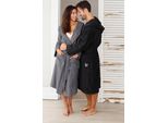 Unisex-Bademantel BRUNO BANANI Robby, ideal für Sauna & Spa, Hotelbademantel, Morgenmantel Gr. XXL, grau, L:125cm in Gr. XXL, Walkfrottee, Hausmäntel, Damen & Herren Bademäntel, Baumwolle, mit Taschen, Reise, Sauna, S-3XL