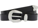 Hüftgürtel LASCANA Hosengürtel, Damen, Gr. 75, schwarz, Lederimitat, casual, Gürtel, Schnalle im Western Look, Cowboy, Gürtel, Jeansgürtel, Westerngürtel