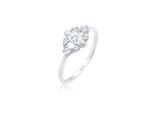 Verlobungsring Elli "Verlobungsring Zirkonia Weiß 925 Sterling Silber" Gr. 58, Silber, Fingerringe, Damen, 58Mm, Silber 925 (Sterlingsilber), 1,5Mm, Verlobungsring