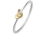 Fingerring Jobo "Knoten" Gr. 60, Silber (Silber 925), Fingerringe, Damen, 60, Silber 925 (Sterlingsilber), Fingerring, 925 Silber Bicolor Vergoldet