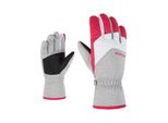 Skihandschuhe ZIENER LANDO, Kinder, Gr. 4, grau (light melange.pop pink), Kunstfaser, Handschuhe