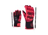 Skihandschuhe ZIENER LIWA AS(R) PR, Kinder, Gr. 5, rot (dunkelrot), Kunstfaser, Handschuhe