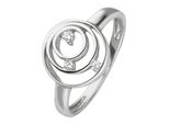 Fingerring Jobo Gr. 60, Silber (Silber 925), Fingerringe, Damen, 60, Silber 925 (Sterlingsilber), Fingerring, 925 Silber Mit 3 Zirkonia
